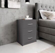Nachtkommode >Bettine< in Graphit - 39x54x28cm (BxHxT)