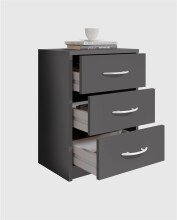 Nachtkommode >Bettine< in Graphit - 39x54x28cm (BxHxT)
