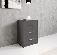 Nachtkommode >Bettine< in Graphit - 39x54x28cm (BxHxT)
