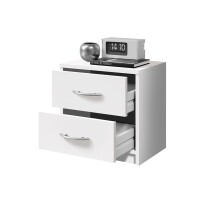 Nachtkommode >Bettine< in Weiß - 39x39x28cm (BxHxT)
