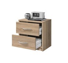 Nachtkommode >Pepe< in Eiche Sonoma Nachbildung - 39x39x28cm (BxHxT)