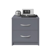 Nachtkommode >Pepe< in Graphit - 39x39x28cm (BxHxT)