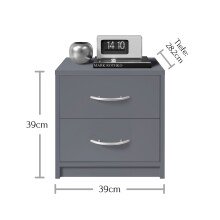 Nachtkommode >Pepe< in Graphit - 39x39x28cm (BxHxT)