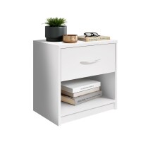 Nachtkommode >Pepe< in Weiß - 39x41x28cm (BxHxT)