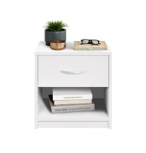 Nachtkommode >Pepe< in Weiß - 39x41x28cm (BxHxT)