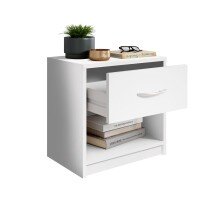 Nachtkommode >Pepe< in Weiß - 39x41x28cm (BxHxT)