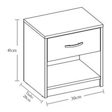 Nachtkommode >Pepe< in Weiß - 39x41x28cm (BxHxT)