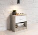 Nachtkommode >Bettine< in San Remo Eiche Nachbildung / Weiß - 39x41x28cm (BxHxT)