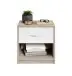 Nachtkommode >Bettine< in San Remo Eiche Nachbildung / Weiß - 39x41x28cm (BxHxT)