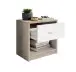 Nachtkommode >Bettine< in San Remo Eiche Nachbildung / Weiß - 39x41x28cm (BxHxT)