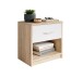 Nachtkommode >Bettine< in Eiche Sonoma Nachbildung  / Weiß - 39x41x28cm (BxHxT)