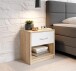 Nachtkommode >Bettine< in Eiche Sonoma Nachbildung  / Weiß - 39x41x28cm (BxHxT)