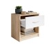 Nachtkommode >Bettine< in Eiche Sonoma Nachbildung  / Weiß - 39x41x28cm (BxHxT)