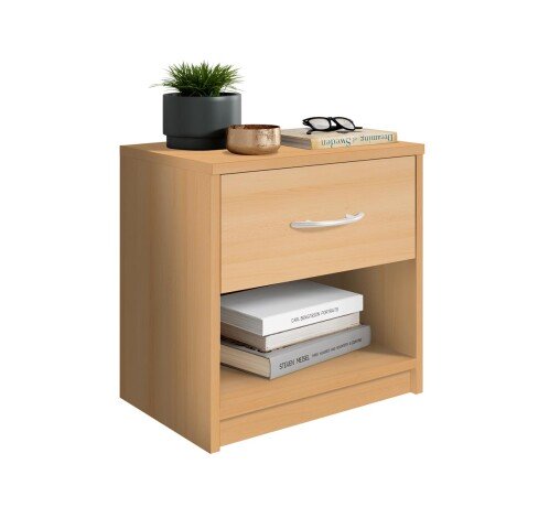Nachtkommode >Pepe< in Buche Nachbildung - 39x41x28cm (BxHxT)