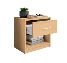 Nachtkommode >Pepe< in Buche Nachbildung - 39x41x28cm (BxHxT)