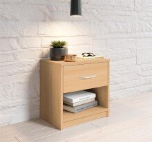 Nachtkommode >Pepe< in Buche Nachbildung - 39x41x28cm (BxHxT)