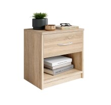 Nachtkommode >Bettine< in Eiche Sonoma Nachbildung - 39x41x28cm (BxHxT)