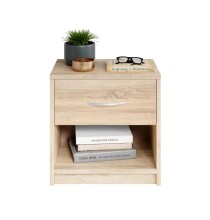 Nachtkommode >Bettine< in Eiche Sonoma Nachbildung - 39x41x28cm (BxHxT)