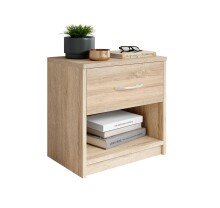 Nachtkommode >Bettine< in Eiche Sonoma Nachbildung - 39x41x28cm (BxHxT)