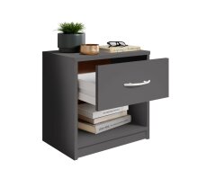 Nachtkommode >Bettine< in Graphit - 39x41x28cm (BxHxT)