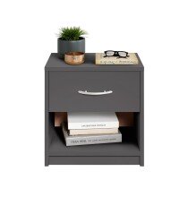 Nachtkommode >Bettine< in Graphit - 39x41x28cm (BxHxT)