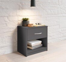 Nachtkommode >Bettine< in Graphit - 39x41x28cm (BxHxT)