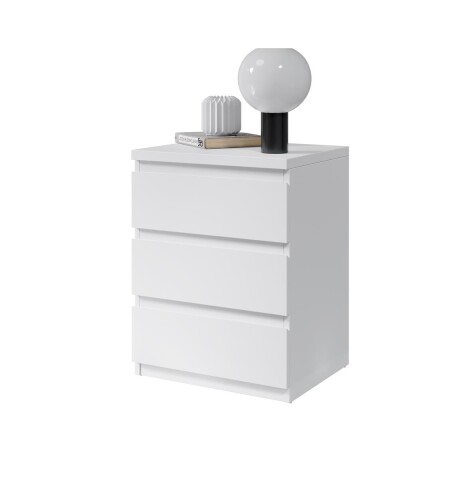 Nachtkommode >Olli< in Weiß - 45x61x38cm (BxHxT)