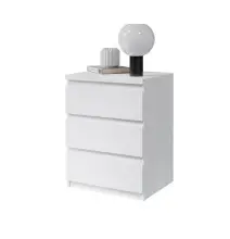Nachtkommode >Olli< in Weiß - 45x61x38cm (BxHxT)