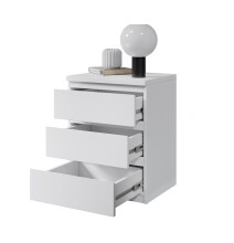 Nachtkommode >Olli< in Weiß - 45x61x38cm (BxHxT)