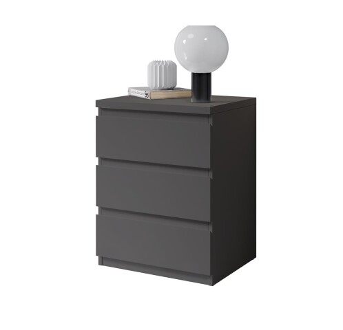Nachtkommode >Olli< in Graphit - 45x61x38cm (BxHxT)