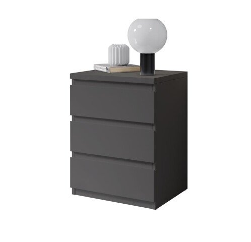 Nachtkommode >Olli< in Graphit - 45x61x38cm (BxHxT)
