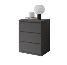 Nachtkommode >Olli< in Graphit - 45x61x38cm (BxHxT)