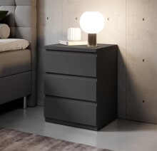 Nachtkommode >Olli< in Graphit - 45x61x38cm (BxHxT)