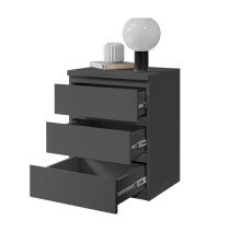 Nachtkommode >Olli< in Graphit - 45x61x38cm (BxHxT)