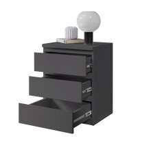 Nachtkommode >Olli< in Graphit - 45x61x38cm (BxHxT)