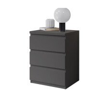 Nachtkommode >Olli< in Graphit - 45x61x38cm (BxHxT)