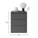 Nachtkommode >Olli< in Graphit - 45x61x38cm (BxHxT)
