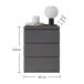 Nachtkommode >Olli< in Graphit - 45x61x38cm (BxHxT)