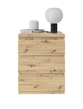 Nachtkommode >Olli< in Artisan Eiche Nachbildung - 45x61x38cm (BxHxT)