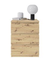 Nachtkommode >Olli< in Artisan Eiche Nachbildung - 45x61x38cm (BxHxT)