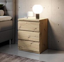 Nachtkommode >Olli< in Artisan Eiche Nachbildung - 45x61x38cm (BxHxT)