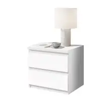 Nachtkommode >Olli< in Weiß - 45x44x38cm (BxHxT)