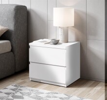 Nachtkommode >Olli< in Weiß - 45x44x38cm (BxHxT)