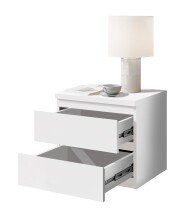Nachtkommode >Olli< in Weiß - 45x44x38cm (BxHxT)