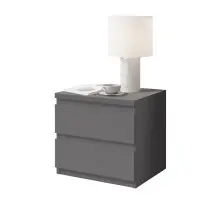 Nachtkommode >Olli< in Graphit - 45x44x38cm (BxHxT)