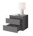 Nachtkommode >Olli< in Graphit - 45x44x38cm (BxHxT)