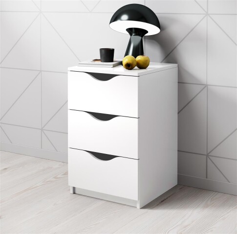 Nachtkommode >Luki< in Weiß - 40x64x42cm (BxHxT)