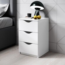 Nachtkommode >Luki< in Weiß - 40x64x42cm (BxHxT)
