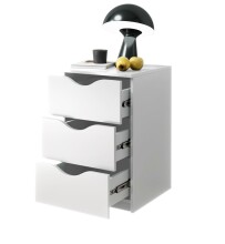 Nachtkommode >Luki< in Weiß - 40x64x42cm (BxHxT)