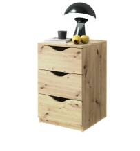 Nachtkommode >Luki< in Artisan Eiche Nachbildung - 40x64x42cm (BxHxT)